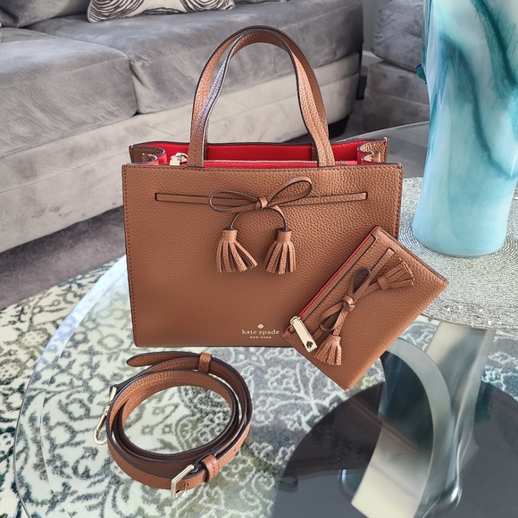 kate spade Handbags - Kate Spade ♠️ Hayes small Satchel w/wallet & crossbody strap, Like New